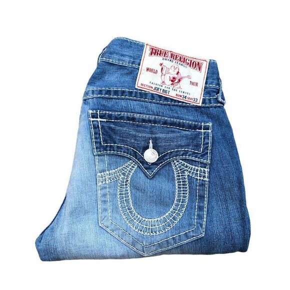 True Religion Jeans Size 34 JOEY BIG T Blue - Picture 8 of 8